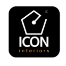ICON INTERIORS designer working on a custom interior design for a modern living room.